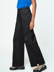 Braun - Utility Belted Wide Leg 100% Cotton Cargo Trousers - Bild 2 von 6