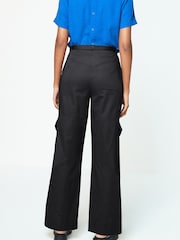 Braun - Utility Belted Wide Leg 100% Cotton Cargo Trousers - Bild 3 von 6