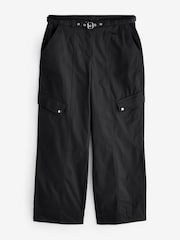 Braun - Utility Belted Wide Leg 100% Cotton Cargo Trousers - Bild 4 von 6