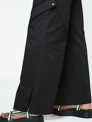 Braun - Utility Belted Wide Leg 100% Cotton Cargo Trousers - Bild 5 von 6