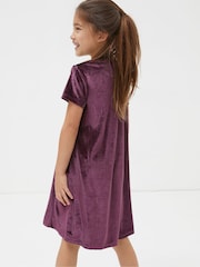 FatFace Purple Simone Velvet Dress - Image 2 of 4