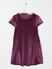 FatFace Purple Simone Velvet Dress - Image 4 of 4