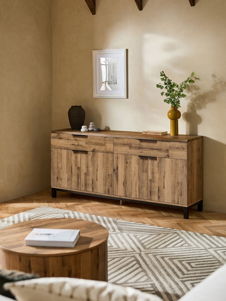 Dark Bronx Oak Effect Extra Large Sideboard - Image 1 of 12