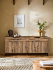 Dark Bronx Oak Effect Extra Large Sideboard - Image 3 of 12