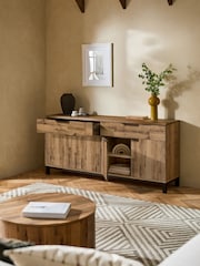 Dark Bronx Oak Effect Extra Large Sideboard - Image 4 of 12