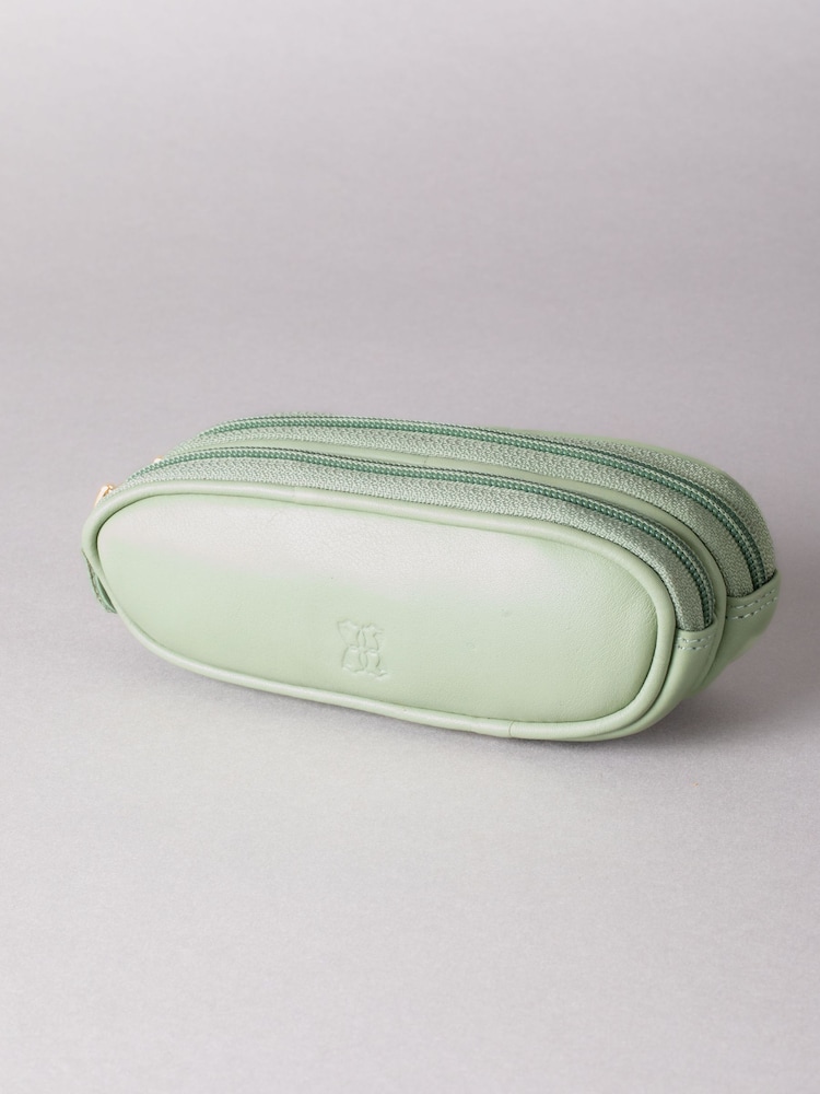 أخضر فاتح - حافظة نظارات مزدوجة من الجلد من Lakeland Leather - صورة 1 من 5