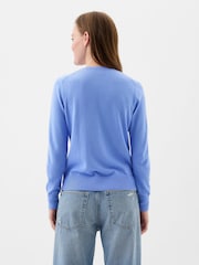 Gap Blue Cotton Crew Neck Cardigan - Image 2 of 2