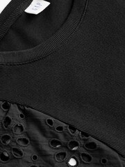 Schwarz - Gap Weiches Strick-Top mit Ösen und Flatterärmeln - Bild 5 von 7