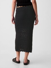 Gap Black Crochet Pull On Midi Skirt - Image 2 of 2