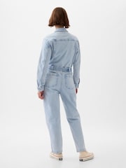 Gap Blue Belted Denim Jumpsuit - Image 2 of 5