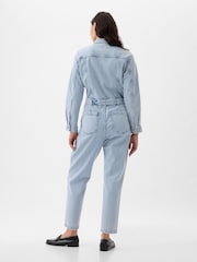 Gap Blue Belted Denim Jumpsuit - Image 5 of 5