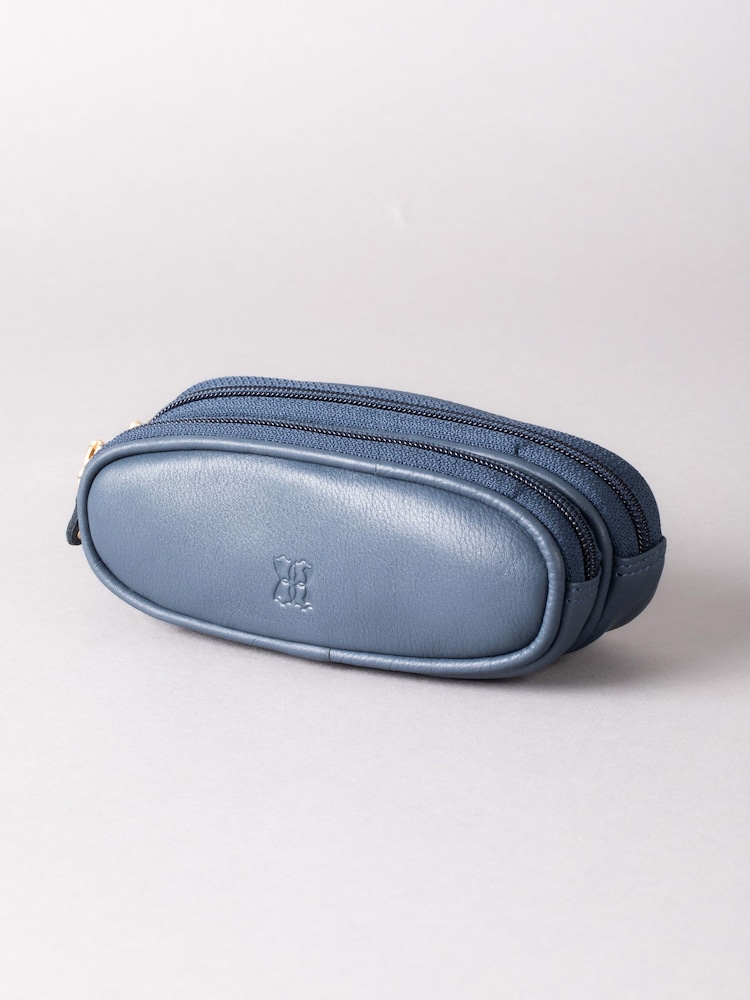 Marineblau - Lakeland Leder Doppeltes Brillenetui aus Leder - Bild 1 von 4