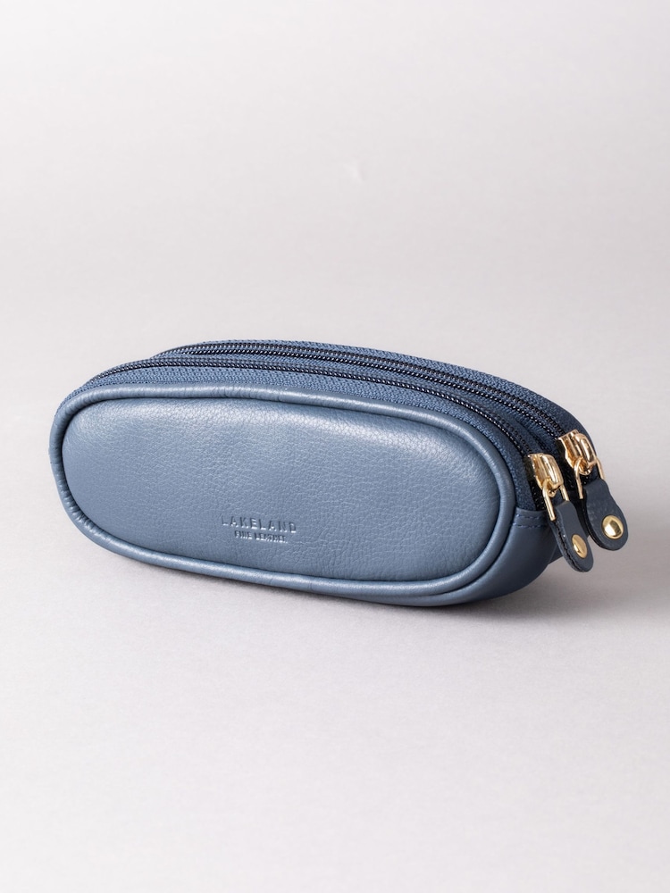 Marineblau - Lakeland Leder Doppeltes Brillenetui aus Leder - Bild 2 von 4
