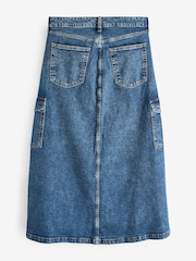 Gap Blue Cargo Denim Maxi Skirt - Image 5 of 8