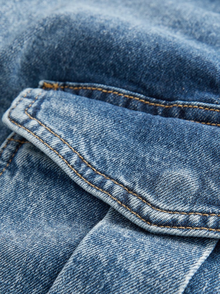 Gap Blue Cargo Denim Maxi Skirt - Image 8 of 8