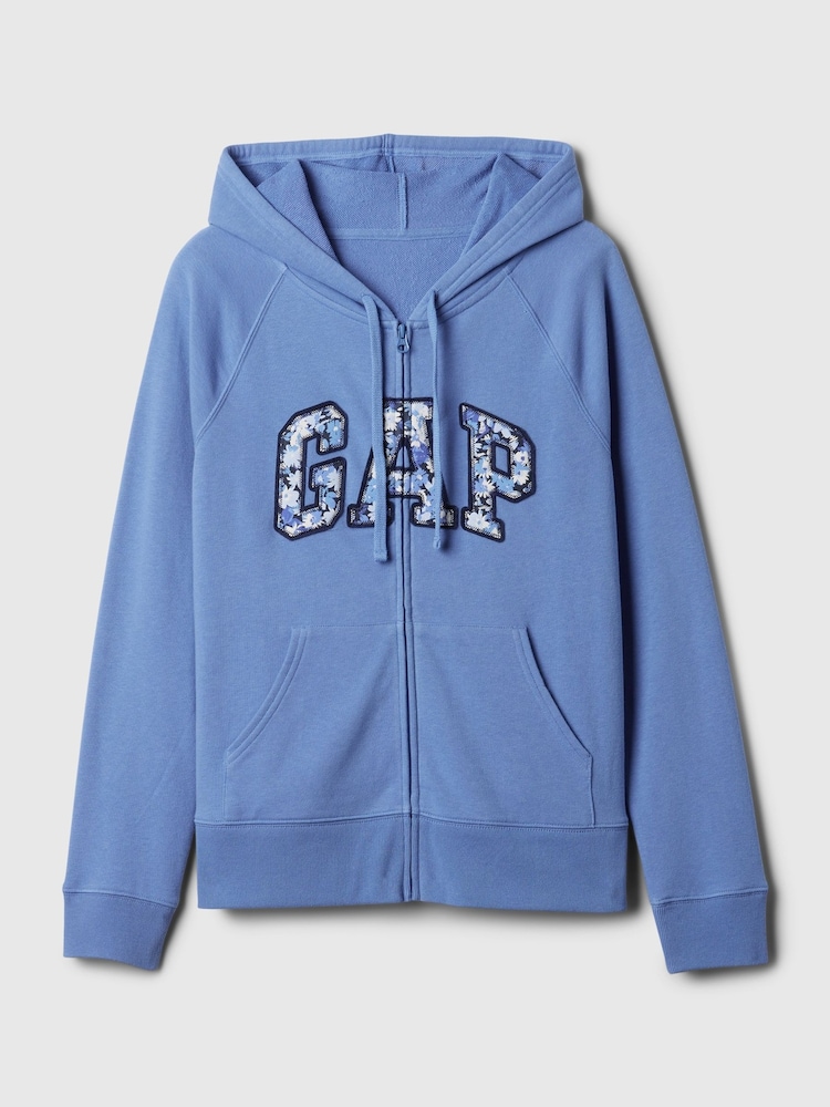 Gap Kapuzensweatshirt mit Blumenlogo und Reißverschluss - Bild 4 von 4