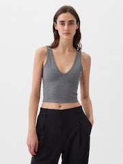 Gap Grey Built-in-Bra V-Neck Vest - Image 1 of 5