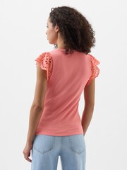 Rosa - Gap Weiches Strick-Top mit Ösen und Flatterärmeln - Bild 2 von 5