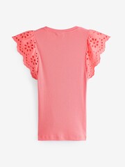 Rosa - Gap Weiches Strick-Top mit Ösen und Flatterärmeln - Bild 4 von 5