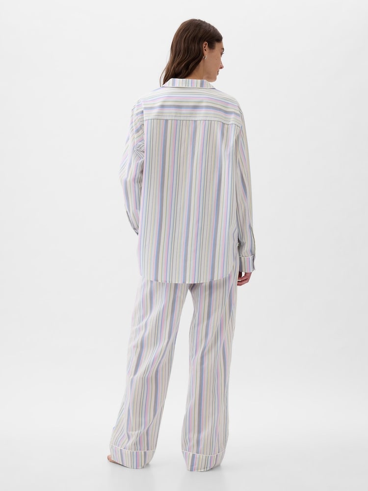 Gap Blue Stripe Poplin Pyjama Long Sleeve Shirt - Image 2 of 3 Gap Blue Stripe Poplin Pyjama Long Sleeve Shirt - Image 2 of 3