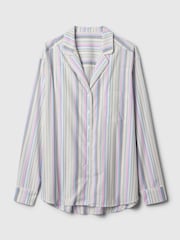 Gap Blue Stripe Poplin Pyjama Long Sleeve Shirt - Image 3 of 3