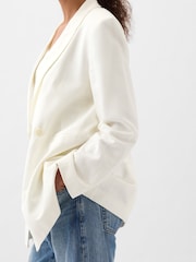 Gap White Linen Cotton Belted Blazer - Image 4 of 4