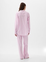 Gap Pink Stripe Poplin Pyjama Long Sleeve Shirt - Image 2 of 3