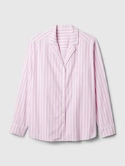Gap Pink Stripe Poplin Pyjama Long Sleeve Shirt - Image 3 of 3