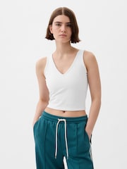 Gap White Built-in-Bra V-Neck Vest - Image 1 of 5