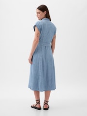 Gap Midi-Hemdkleid aus Denim mit Bindegürtel - Bild 2 von 5