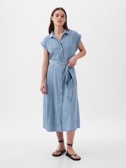 Gap Midi-Hemdkleid aus Denim mit Bindegürtel - Bild 3 von 5