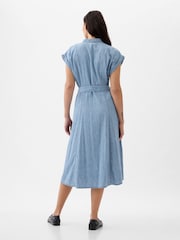 Gap Midi-Hemdkleid aus Denim mit Bindegürtel - Bild 4 von 5