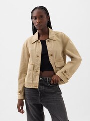 Gap Beige Relaxed Utility Jacket - Image 1 of 4