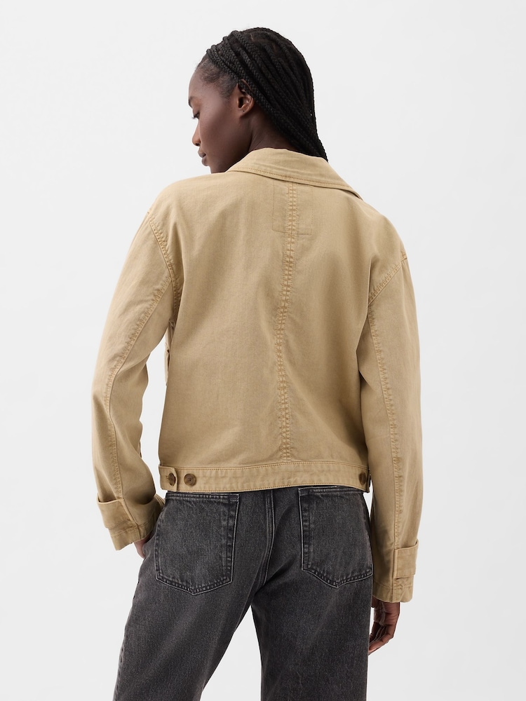 Gap Beige Relaxed Utility Jacket - Image 2 of 4