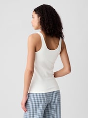 Белый - Майка в рубчик Gap - Изображение 2 из 4