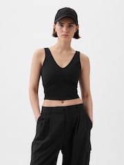 Gap Black Built-in-Bra V-Neck Vest - Image 1 of 5