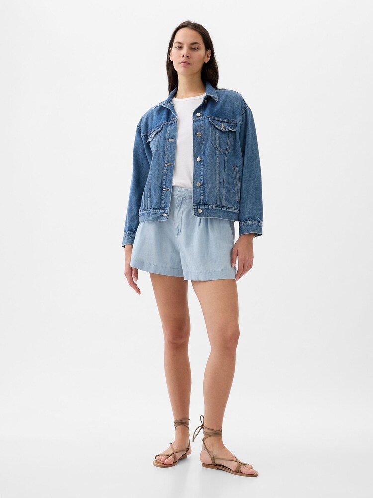 Gap Blue Light Wash Denim Easy Pull On Short - Image 5 of 5 Gap Blue Light Wash Denim Easy Pull On Short - Image 5 of 5