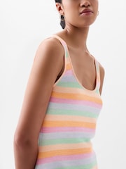 Gap Orange Linen Cotton Sleeveless Scoop Neck Midi Dress - Image 4 of 4