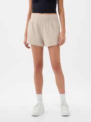 Gap Beige High Waisted Elasticated Running Shorts - Image 1 of 4