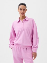 Gap Pink Logo Polo Sweatshirt - Image 1 of 3