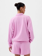 Gap Pink Logo Polo Sweatshirt - Image 2 of 3