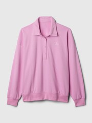 Gap Pink Logo Polo Sweatshirt - Image 3 of 3