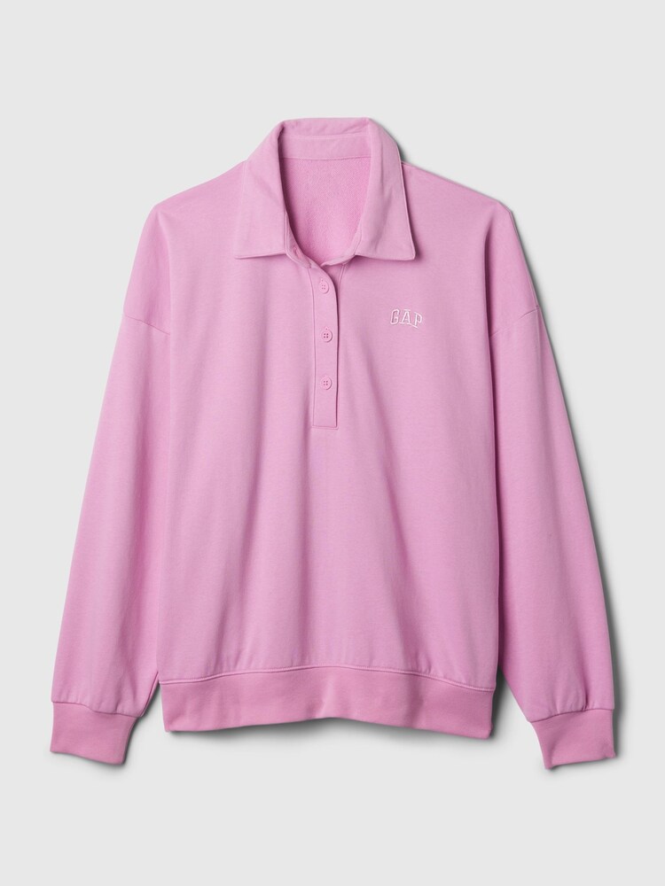 Gap Pink Logo Polo Sweatshirt - Image 3 of 3