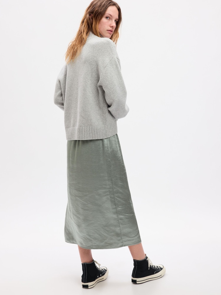 Gap Green Satin Midi Skirt - Image 2 of 2