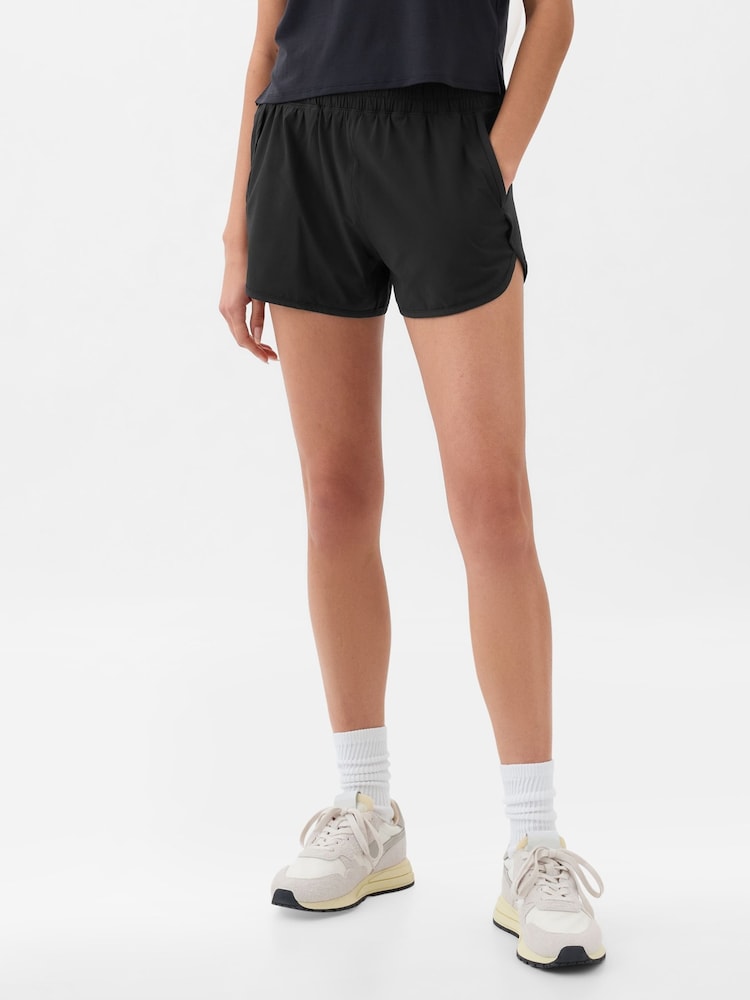 Gap Black High Waisted Elasticated Running Shorts - Image 1 of 2 Gap Black High Waisted Elasticated Running Shorts - Image 1 of 2