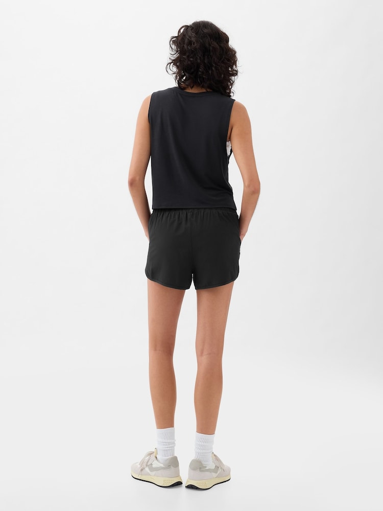 Gap Black High Waisted Elasticated Running Shorts - Image 2 of 2 Gap Black High Waisted Elasticated Running Shorts - Image 2 of 2