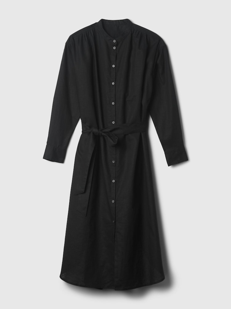 Buy Gap Black Linen Blend Long Sleeve Shirt Dress from the Next UK ...
