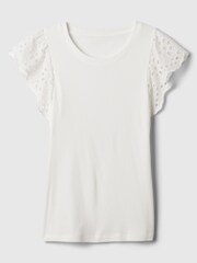 Weiß - Gap Weiches Strick-Top mit Ösen und Flatterärmeln - Bild 3 von 4