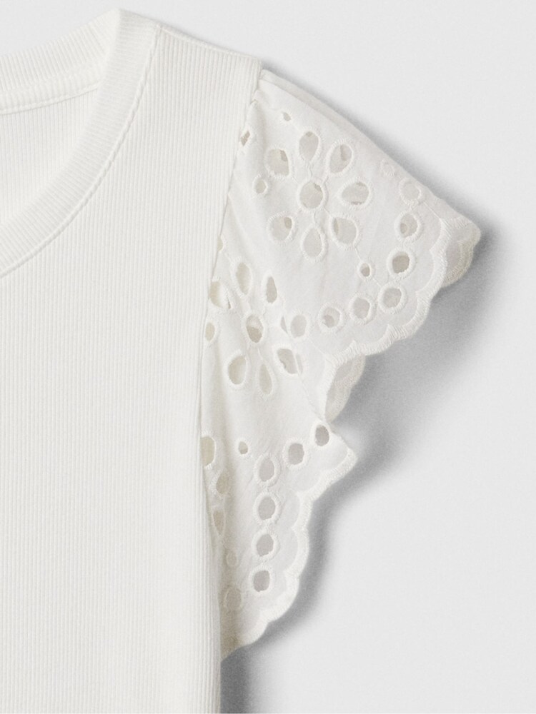 Weiß - Gap Weiches Strick-Top mit Ösen und Flatterärmeln - Bild 4 von 4