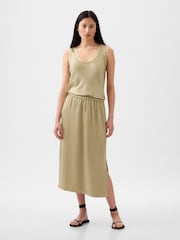 Gap Gold Satin Midi Skirt - Image 1 of 4